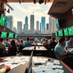 Engaged bettors in Texas exploring sports betting sites Texas at a vibrant sportsbook.