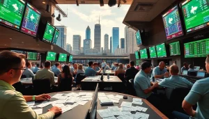 Engaged bettors in Texas exploring sports betting sites Texas at a vibrant sportsbook.