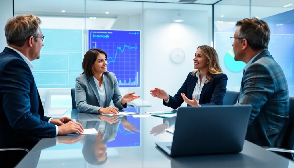 카드현금화에 대한 전략을 논의하는 금융 전문가의 장면