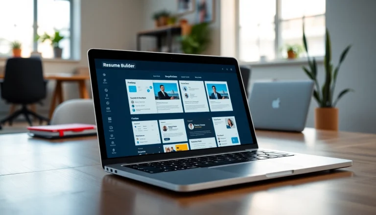 Design a user-friendly Resume Builder interface showcasing various templates for job seekers.