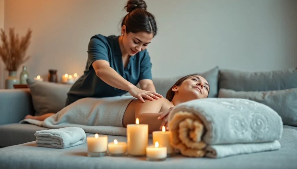 홈타이 마사지 서비스 제공 중인 전문가의 모습