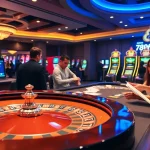 Exciting casino scene capturing gamblers at a roulette table featuring the 789f link