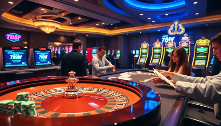 Exciting casino scene capturing gamblers at a roulette table featuring the 789f link
