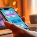 Engaging ai sexting conversation on a smartphone with warm, inviting atmosphere.