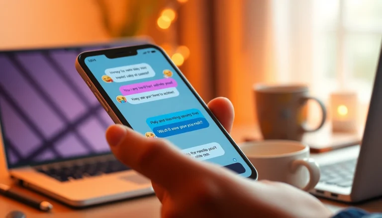 Engaging ai sexting conversation on a smartphone with warm, inviting atmosphere.