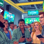 Engage with sports betting sites California as diverse individuals strategize in a vibrant urban setting.