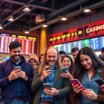 Engage with sports betting sites Oklahoma in a lively setting featuring enthusiastic gamblers.