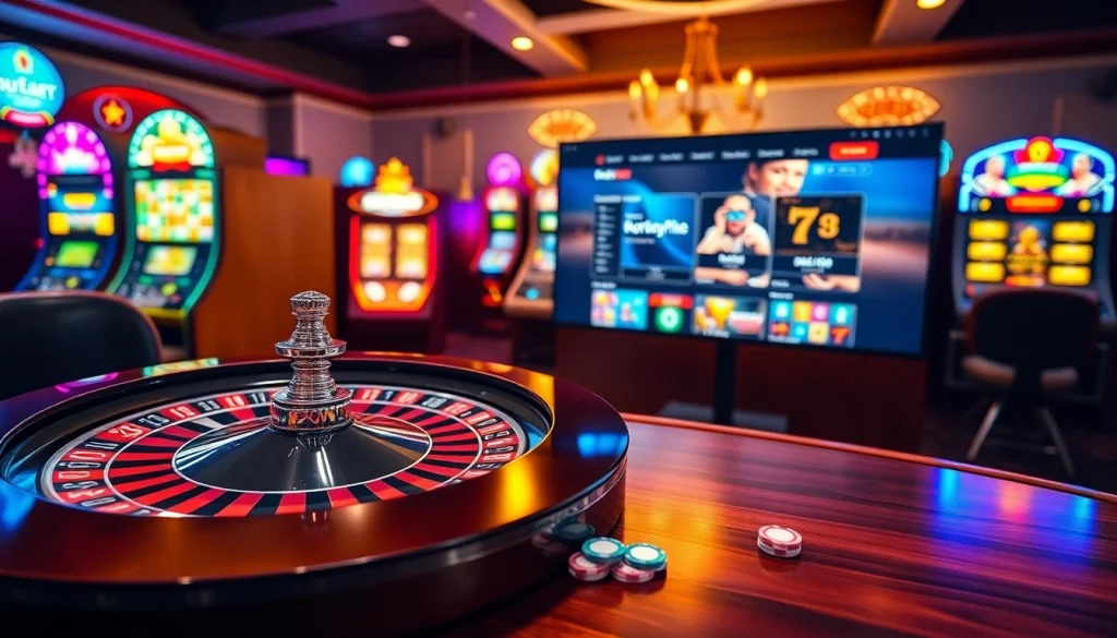 Experience thrilling gambling at rr88.pizza with vibrant gaming visuals and casino excitement.
