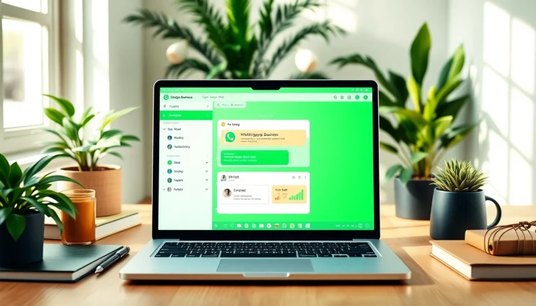Enhance customer engagement with WhatsApp Business CRM in a professional workspace setup.