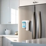 Waterdrop WD-F08 Replacement for 4396841 showcased in a modern kitchen with a glass of fresh water.