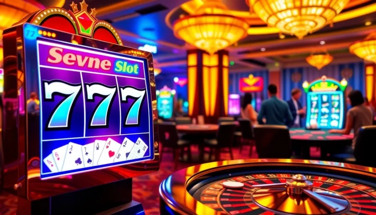 Engaging gamblers at the seven 77 slot login experience in a vibrant casino environment.