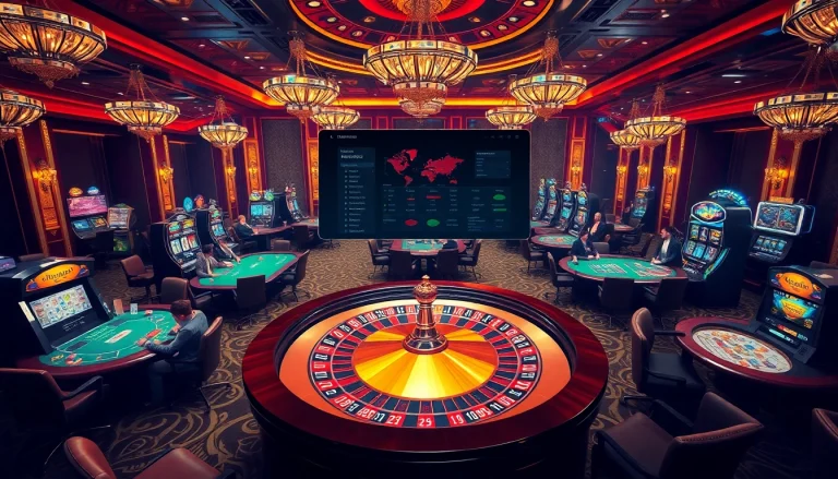 Engaging with the hidden wiki directory at a vibrant casino with roulette and poker tables.