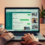 以 WhatsApp Web 界面、消息发送与视频通话为特征的引人入胜的工作区。