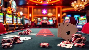 Experience the thrill of i9bet casino with vibrant poker tables and elegant slot machines.