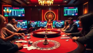 Engaging poker game scene at rikvip.gb.net showcasing luxury and excitement for gamblers.