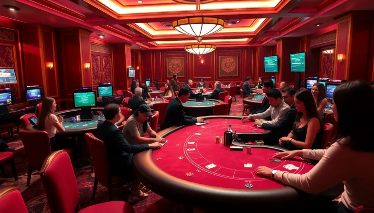 Experience the excitement of online gaming at ev88win.live with vibrant casino scenes and engaging players.