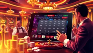 UU88 online casino scene with players engaged in games, showcasing an exciting gambling atmosphere.