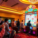 Saksikan para pemain menikmati pengalaman slot demo Mahjong yang mendebarkan di lingkungan kasino mewah.