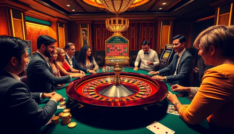 Players engaging in an exciting roulette game at bk8th casino, with vibrant atmosphere and premium setups.
