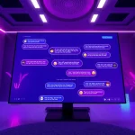 Interactive digital chat room for nsfw chat ai showcasing playful dialogue and engaging design.