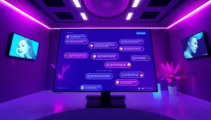 Interactive digital chat room for nsfw chat ai showcasing playful dialogue and engaging design.