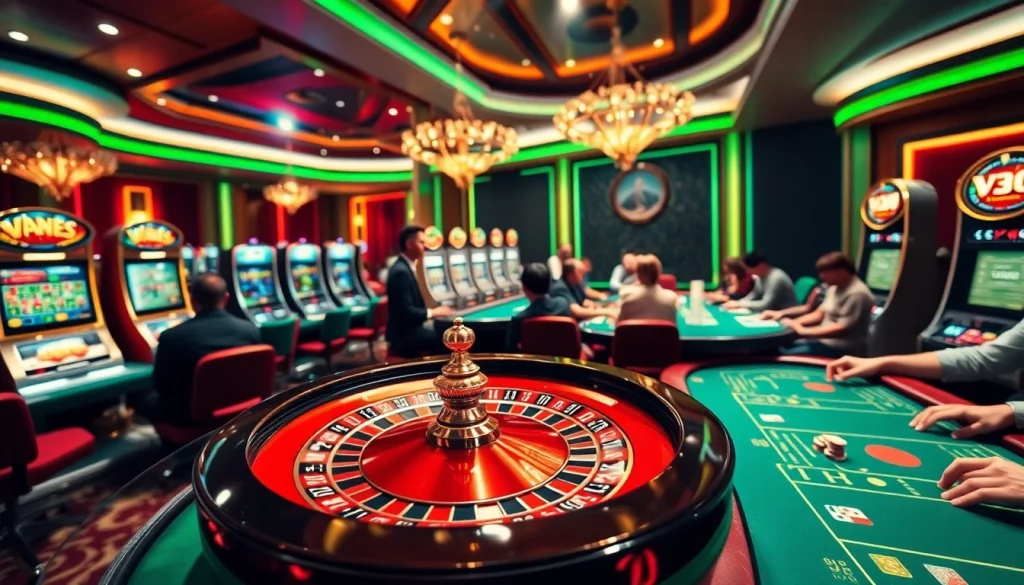 Experience excitement at the Vua99 casino with vibrant gaming tables and engaging players.