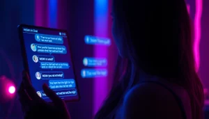 Engaging NSFW AI chat interface showcasing interactive conversation in a moody digital realm