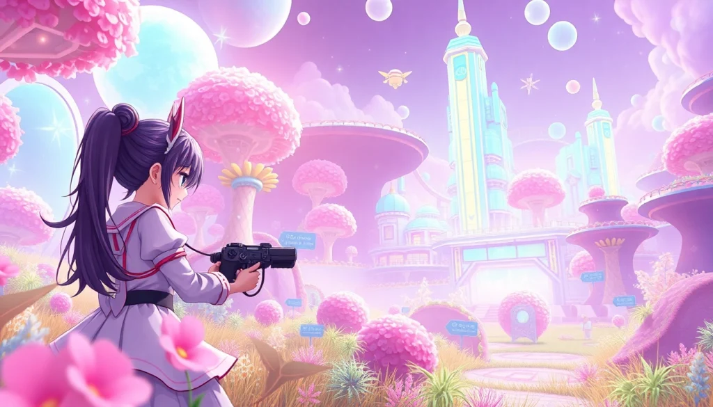 Exciting scene from a hentai game showcasing vibrant characters in a futuristic gaming world.