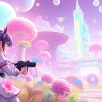 Exciting scene from a hentai game showcasing vibrant characters in a futuristic gaming world.