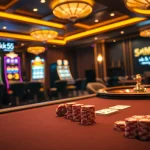 Experience the excitement of gambling at kk55.global with a vibrant casino scene featuring poker chips and roulette.