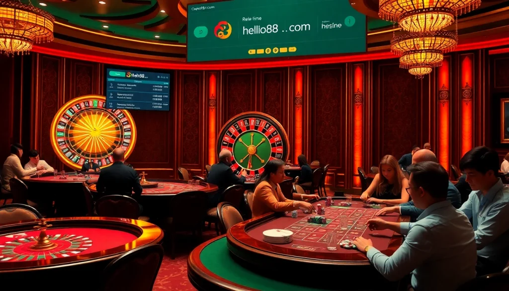 Experience thrilling gameplay at hello88 .com with vibrant casino tables and dynamic betting.