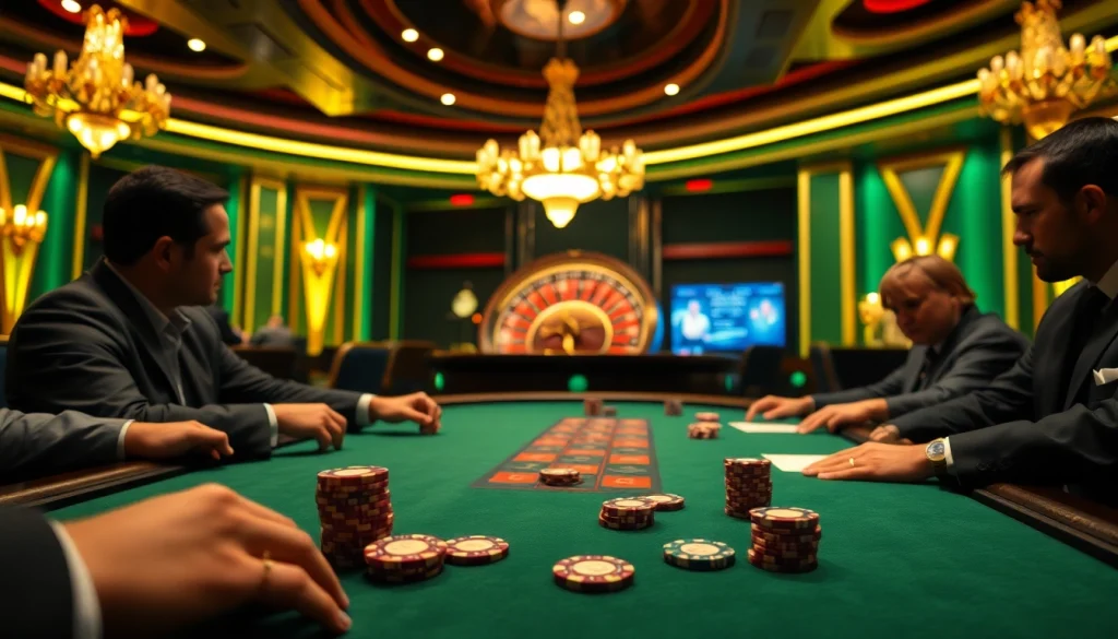 Intense poker game showcasing high stakes with hidden wiki dark web technology subtly integrated.