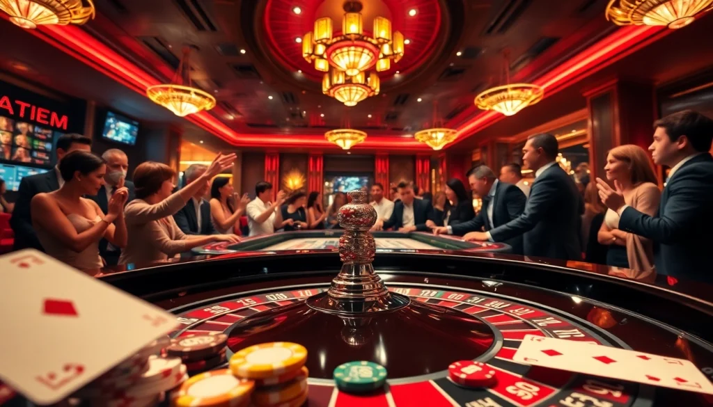 Players engaging at cs2 gambling sites reddit with a roulette table, highlighting excitement.