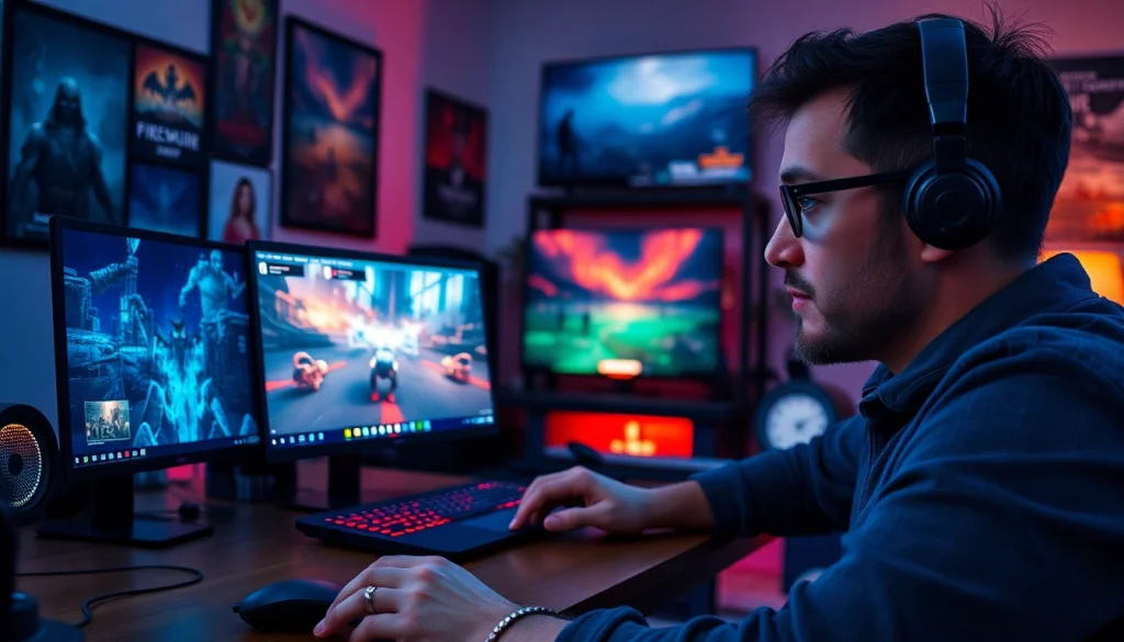 Engaging scene of game reviews being conducted with thoughtful insights in a cozy home office.