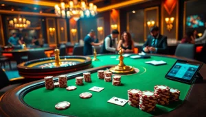 Players strategizing at a poker table while referencing the official hidden wiki for gambling insights.