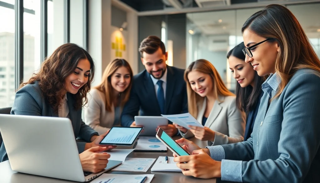 在现代办公室使用 WPS官网进行数字文档编辑的动态协作。