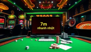 Experience the thrill of online gambling with 7m nhanh nhất, featuring exciting casino elements like slots and poker tables.