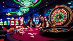 Exciting scene at a poker table showcasing hidden wiki link strategies for winning bets.