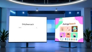onlysearch vs juicysearch comparison showcasing modern design and usability features