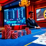 Experience excitement at the casino with https:/sc88.bz/ showcasing poker chips and roulette wheels.