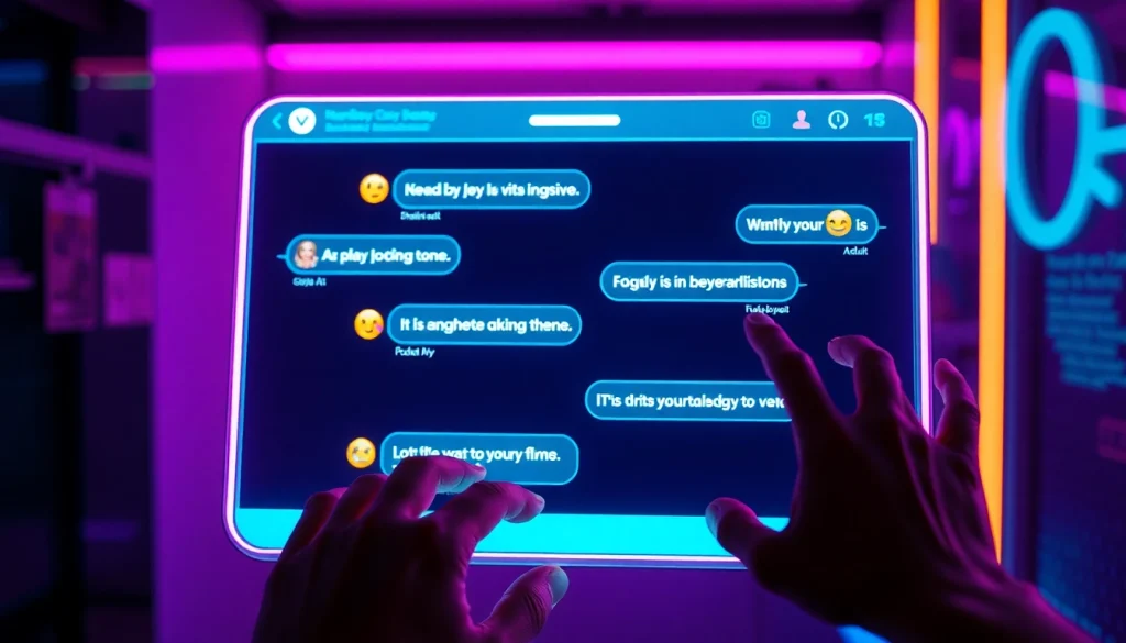 Engaging NSFW AI chatbot interaction with vibrant colors and modern digital design.