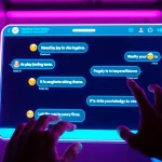 Engaging NSFW AI chatbot interaction with vibrant colors and modern digital design.