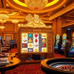 Experience the thrill of olympus 1000 with players enjoying a luxurious casino setting, highlighting excitement and high stakes.