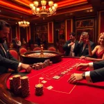 Engaging players at the high-stakes rik vip poker table with vibrant casino elements.