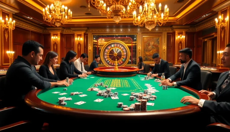 Experience high-stakes gaming at good88 .com with vibrant poker tables and lively casino atmosphere.