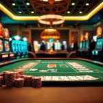 Experience thrilling games on onicplay with a vibrant casino scene featuring poker, slots, and roulette.