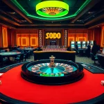 SODO casino players enjoying vibrant roulette and poker games in a luxurious setting.