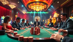 Bidding strategies for bạch thủ lô kép at a luxurious casino poker table amidst exciting gameplay