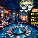 Gambling enthusiasts engaged in bandar mix parlay action at a vibrant casino table.