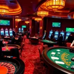 Joueurs engagés profitant d'une expérience de casino en ligne fiable avec roulette, cartes et décor vibrant.
